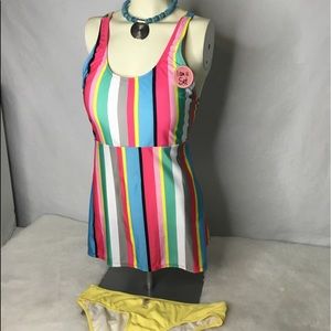 NWT Bobbie Brook stripe tankini set 1X